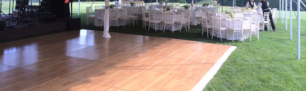 Prestige Party Rental can provide you with beautiful dance floors for your guests' dancing enjoyment.